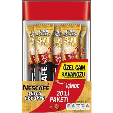 Nescafe 3'ü 1 Arada  Sütlü Köpüklü Cam Kavanoz