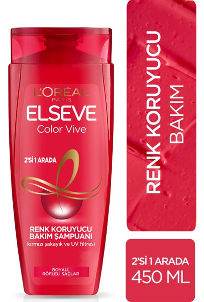 L'Oréal Paris Elseve Colorvive Renk Koruyucu Bakım Şampuanı 2'si 1 Arada 450 ml