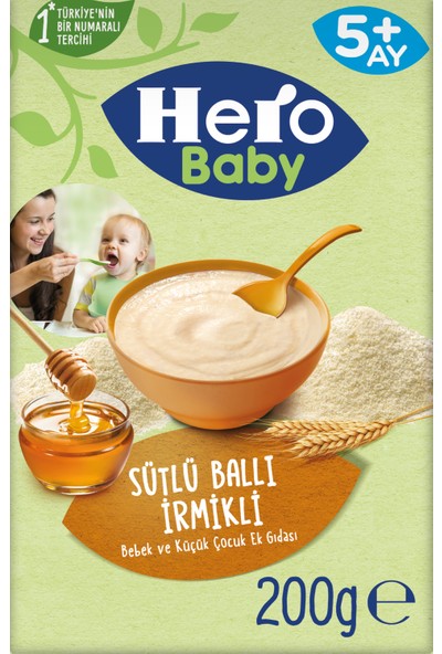 Hero Baby Sütlü İrmikli Ballı Kaşık Mama 200g