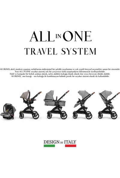Elele Allroad 2 Travel Sistem Bebek Arabası Kahverengi