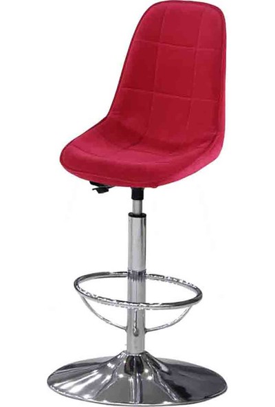 Sandino Naz - Kırmızı, Kumaş, Metal Ayaklı Kafe, Bar Sandalyesi