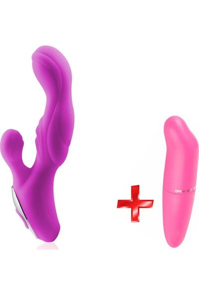 EasyLove G-Spot ve Klitoris Uyarıcı Çift Motorlu 10 Modlu Titreşimli Şarjlı Vibratör+G-Noktası Vibratör