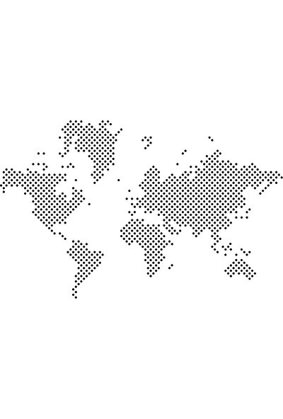 New Jargon Nokta Nokta Dünya Haritası Duvar Oda Salon İş Yeri İçin Sticker 100x63cm - Siyah