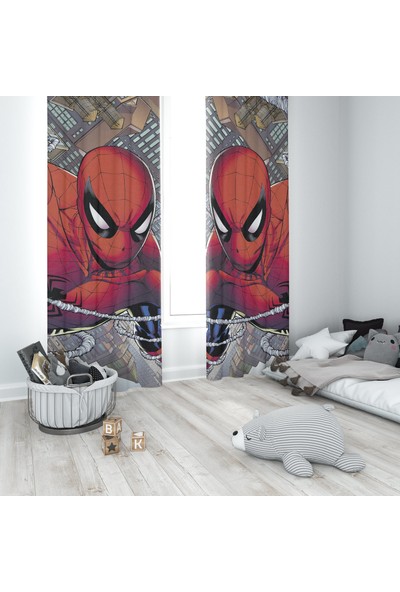 Tekstil Net Örümcek Adam-3 Temalı Baskılı Çocuk Odası Fon Perde Fp-03