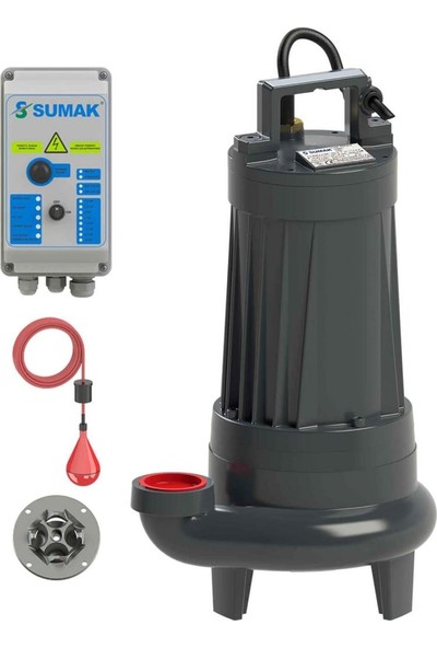 Sumak Pompa Sumak SBRT75/3-P Parçalayıcı Bıçaklı Foseptik Dalgıç Pompa Trifaze (380V) 7.5hp