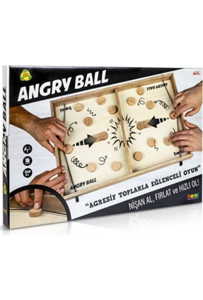 Bemi Angry Ball - Ahşap Maç Oyunu -Kutu Oyunu - Lüks Doğal Ahşap Kutu Oyunu