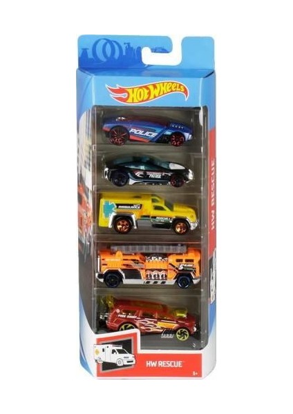 Hot Wheels Beşli Araba Seti Hw Rescue GHP61