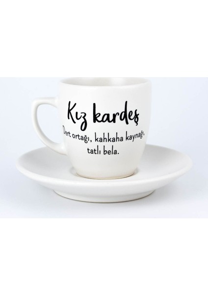 Kız Kardeş Krem Türk Kahvesi Fincanı