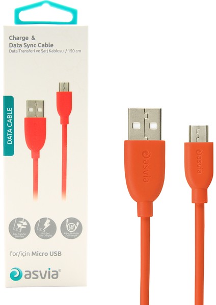 Micro USB Data ve Şarj Kablosu 150CM