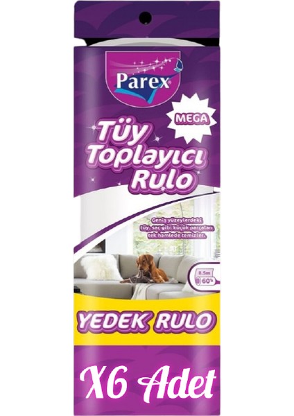 Mega Tüy Toplayıcı Yedek Rulo 60'lı x 6 Adet