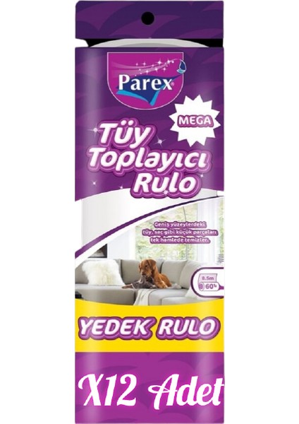 Mega Tüy Toplayıcı Yedek Rulo 60'lı x 12 Adet