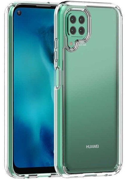 Huawei P40 Lite Kılıf Coss Şeffaf Sert Kapak + Nano Glass Şeffaf