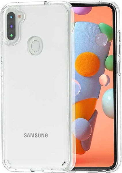 Samsung Galaxy M11 Kılıf Coss Şeffaf Sert Kapak Şeffaf