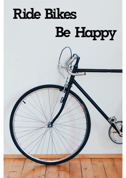 Ahşap Ride Bikes Be Happy Duvar Yazısı Duvar Süsü Bisiklet Yazısı
