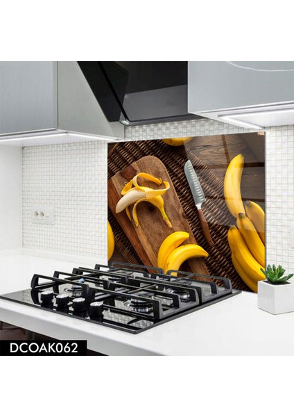 Cam Ocak Arkası Koruyucu | Muz Desenli fiyatları
