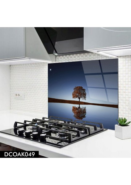 Cam Ocak Arkası Koruyucu | Yalnız Ağaç Desenli fiyatları