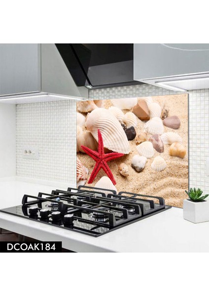 Cam Ocak Arkası Koruyucu | Deniz Taşı Desenli fiyatları