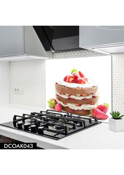 Cam Ocak Arkası Koruyucu | Yaş Pasta Desenli fiyatları