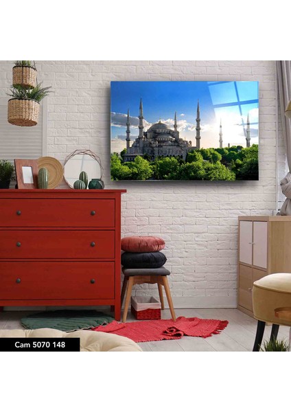 Cam Tablo Camii Tablo 50X70 Uv Baskı Temperli Cam