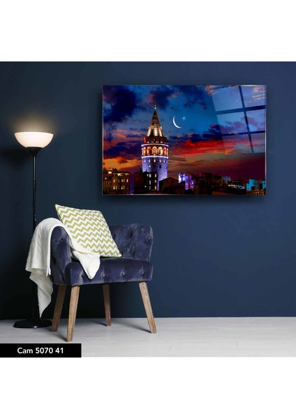 Cam Tablo Gece Tablo 50 x 70 cm Uv Baskı Temperli Cam