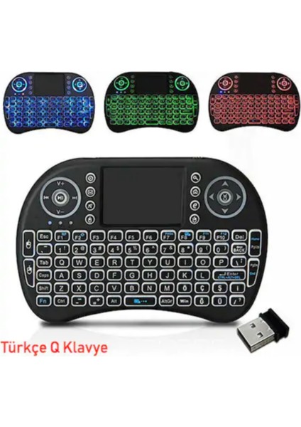 Plo-I8 S Kablosuz Türkçe Karakterli Klavye Dokunmatik Mouse Tv Kumandası modelleri