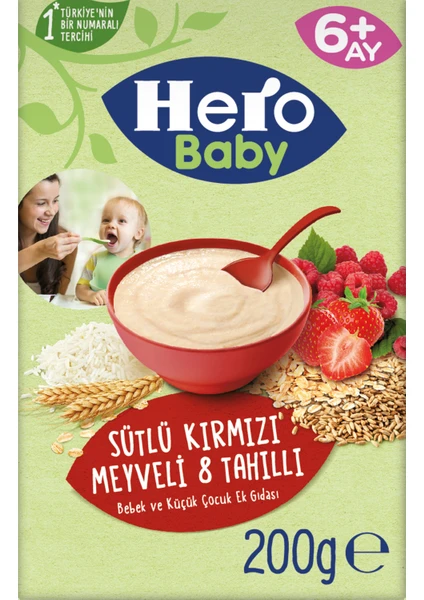 Hero Baby Sütlü Kırmızı Meyveli  8 Tahıllı