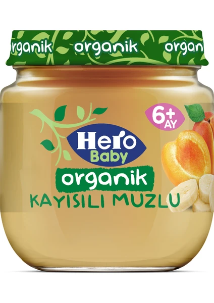 Hero Baby Organik Kayısı Muz Püresi Kavanoz Mama 120g