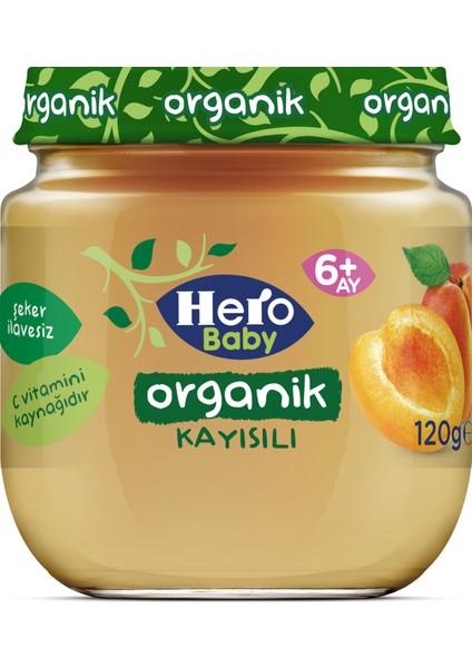 Hero Baby Organik Kayısı Püresi Kavanoz Mama 120g