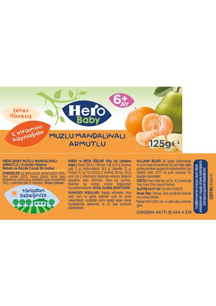 Muzlu Mandalina Armutlu Kavanoz Maması 125 gr