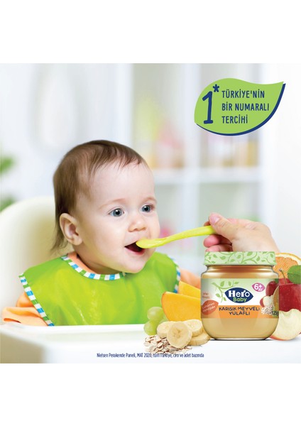 Hero Baby Karışık Meyveli Yulaflı Kavanoz Mama 125g