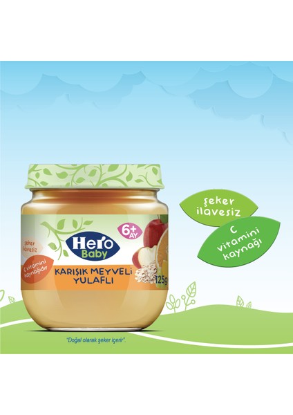 Hero Baby Karışık Meyveli Yulaflı Kavanoz Mama 125g