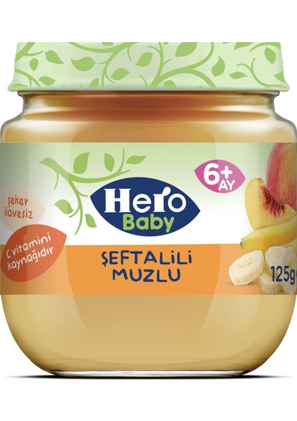 Şeftali ve Muz Püreli Kavanoz Mama 125g