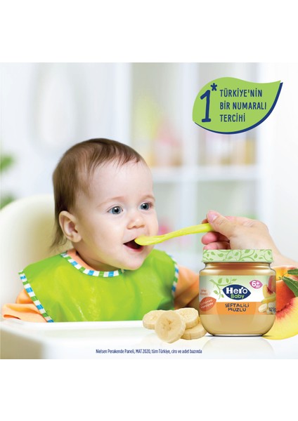 Şeftali ve Muz Püreli Kavanoz Mama 125g