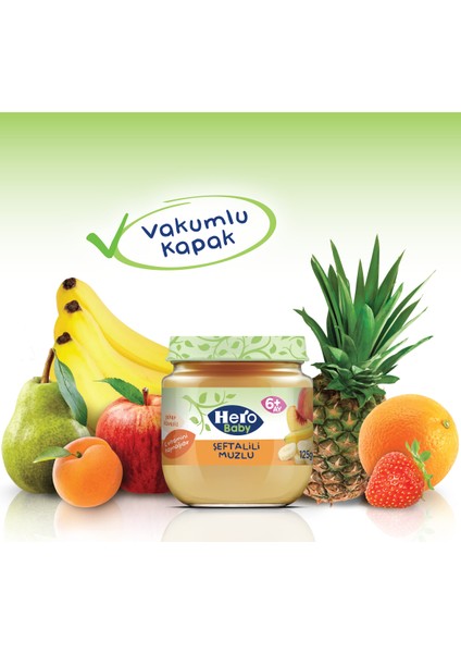 Şeftali ve Muz Püreli Kavanoz Mama 125g