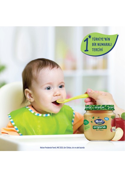 Hero Baby Organik Elma Püresi Kavanoz Mama 120g