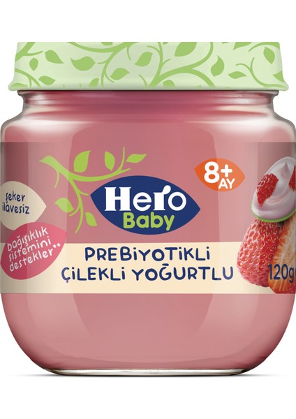 Hero Baby Prebiyotikli Çilekli Yoğurtlu Kavanoz Mama 120g