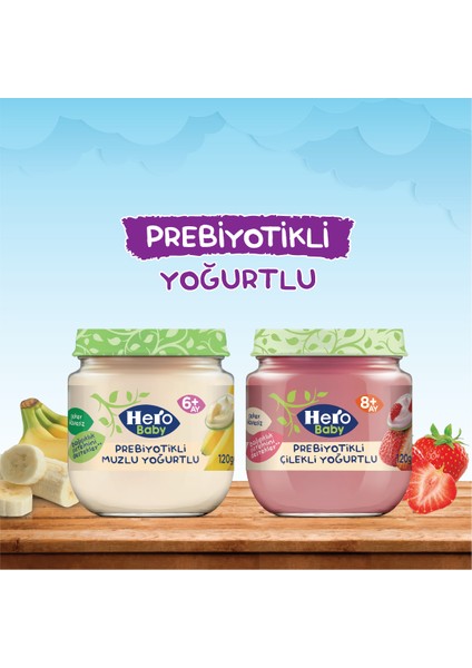 Hero Baby Prebiyotikli Çilekli Yoğurtlu Kavanoz Mama 120g