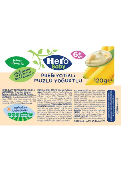 Hero Baby Prebiyotikli Muzlu Yoğurtlu Kavanoz Mama 120g