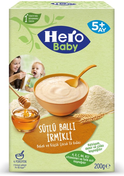 Hero Baby Sütlü İrmikli Ballı Kaşık Mama 200g