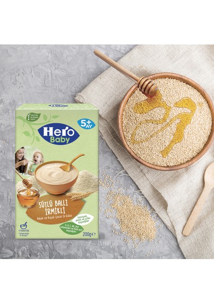 Hero Baby Sütlü İrmikli Ballı Kaşık Mama 200g