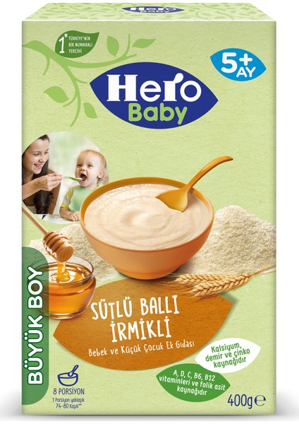 Hero Baby Sütlü İrmikli Ballı Kaşık Mama 400g