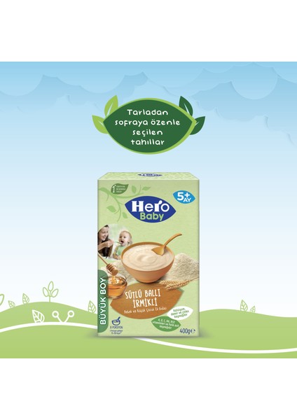 Hero Baby Sütlü İrmikli Ballı Kaşık Mama 400g