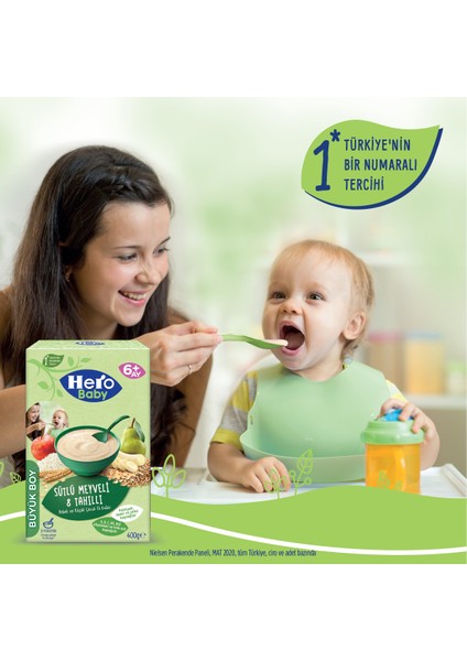 Hero Baby Sütlü 8 Tahıllı Meyveli Kaşık Mama 400g