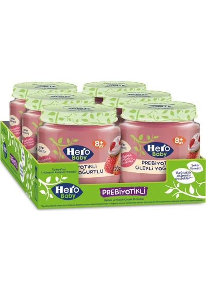 Hero Baby Prebiyotikli Çilekli Yoğurtlu 120 gr x 6 adet