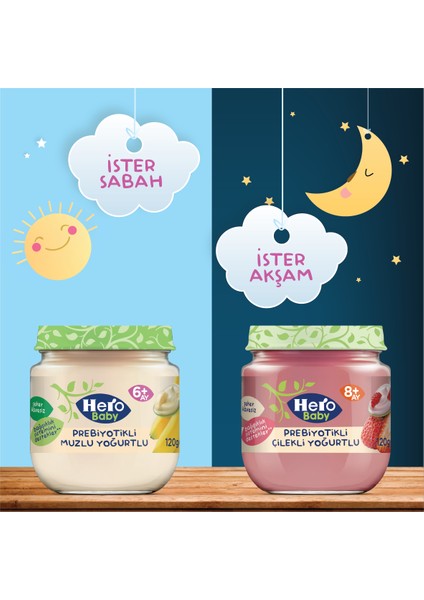 Hero Baby Prebiyotikli Çilekli Yoğurtlu 120 gr x 6 adet