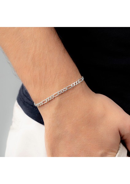 Figaro Zincir Gümüş Erkek Bileklik modelleri