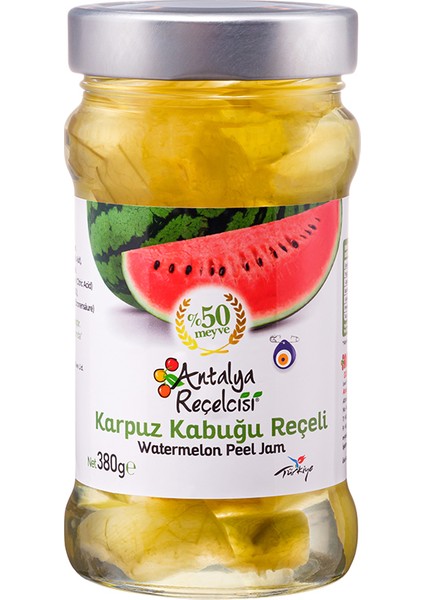 Antalya Reçelcisi Karpuz Kabuğu Reçeli %50 Meyve Klasik Seri 380 Gr