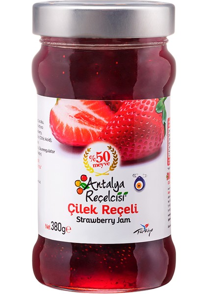 Çilek Reçeli %50 Meyve Klasik Seri 380 Gr