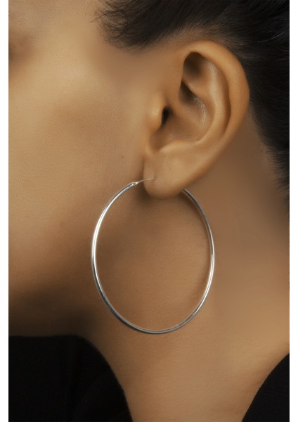 Halka Küpe - Gümüş Rengi