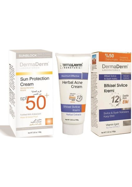 Bitkisel Kremi + Dermaderm Güneş Kremi Spf 50+